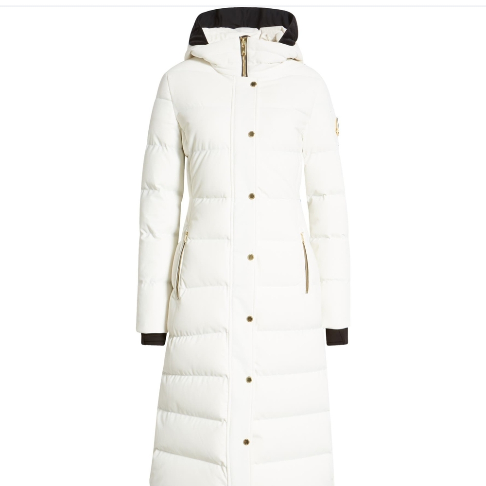 Moose Knuckles Women's Ivory Hooded Puffer Jacket